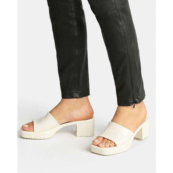 Coach Scarlett Rubber Sandals size 9 Chalk Off White Ivory - Picture 2 of 11